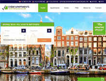 Tablet Screenshot of cheapapartmentsamsterdam.com